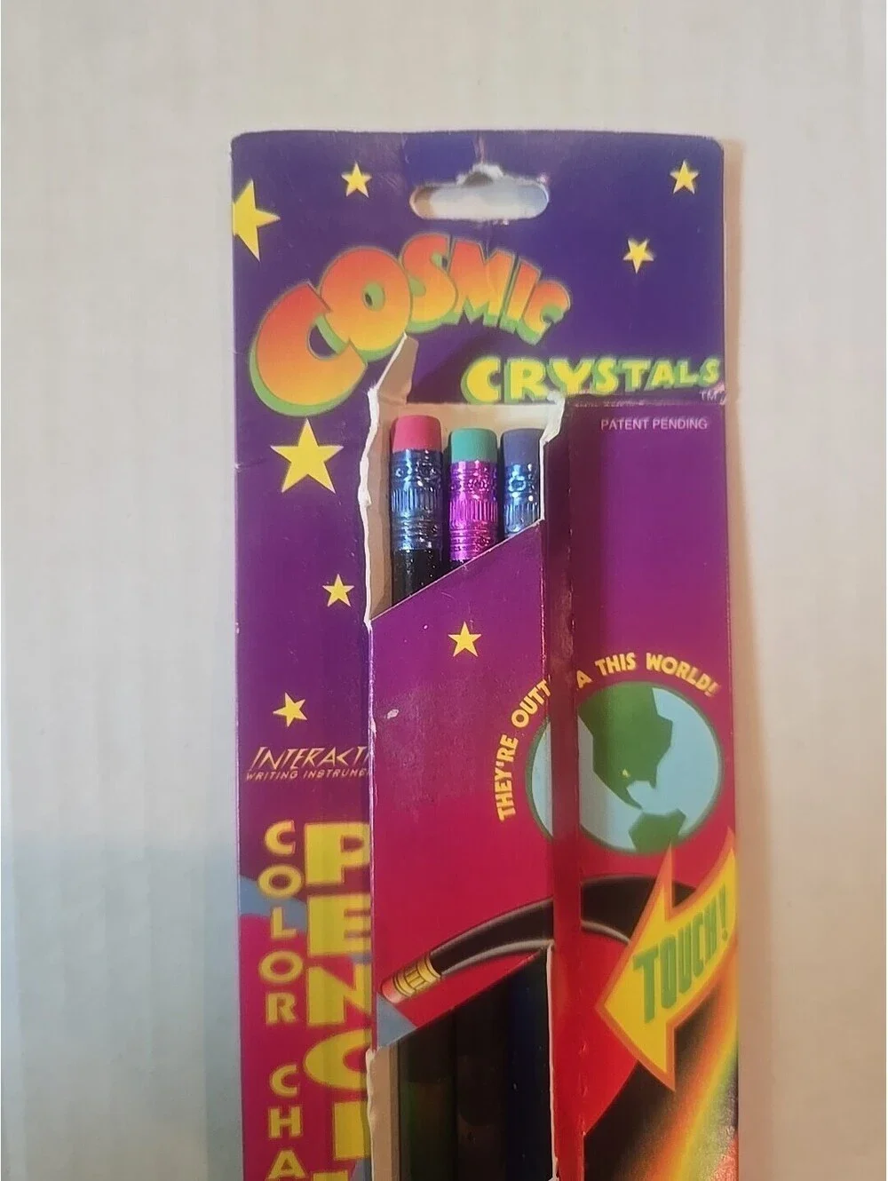 Vintage 3 Pack Nip Cosmic Crystals Color Changimg Pencils MOOD RING PENCILS.